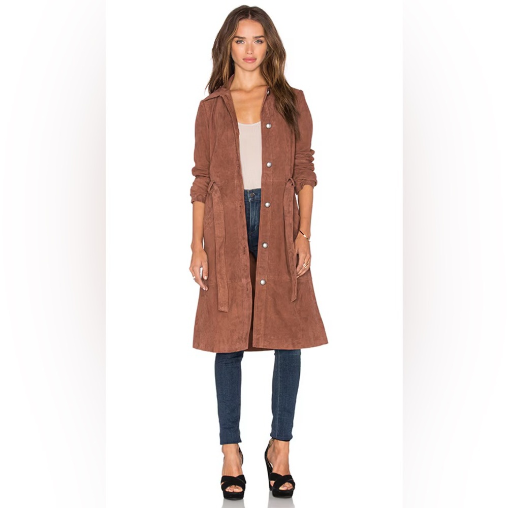 Elizabeth and James Whitley suede trench
